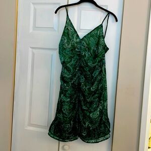 NSR spaghetti strap, flouncy knee length dress